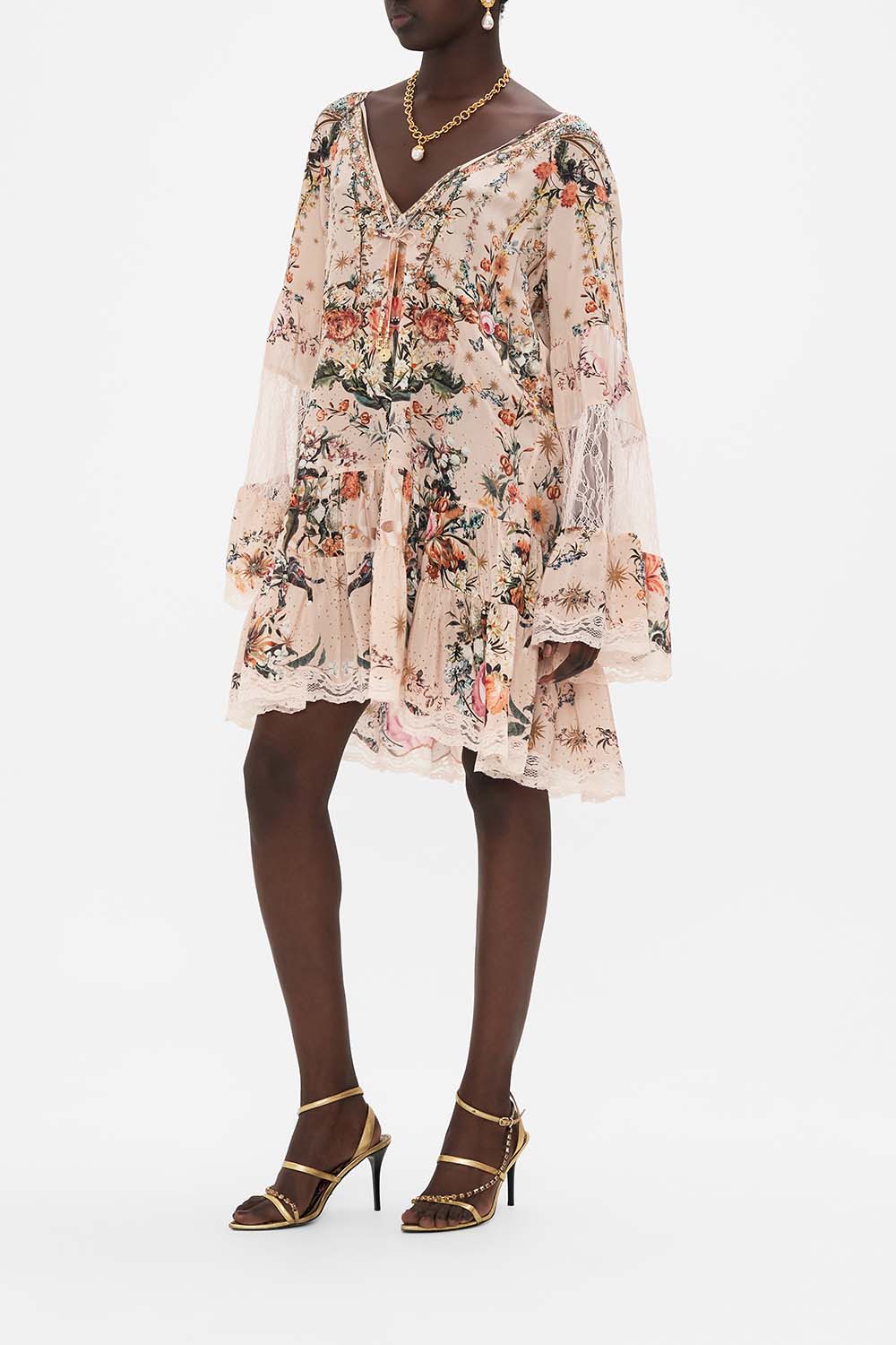 CAMILLA a line dress in Rose Garden Revolution print