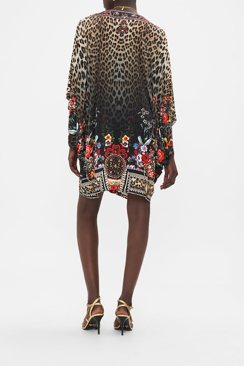 CAMILLA black floral print batwing top in Volendamn Dolls pirnt