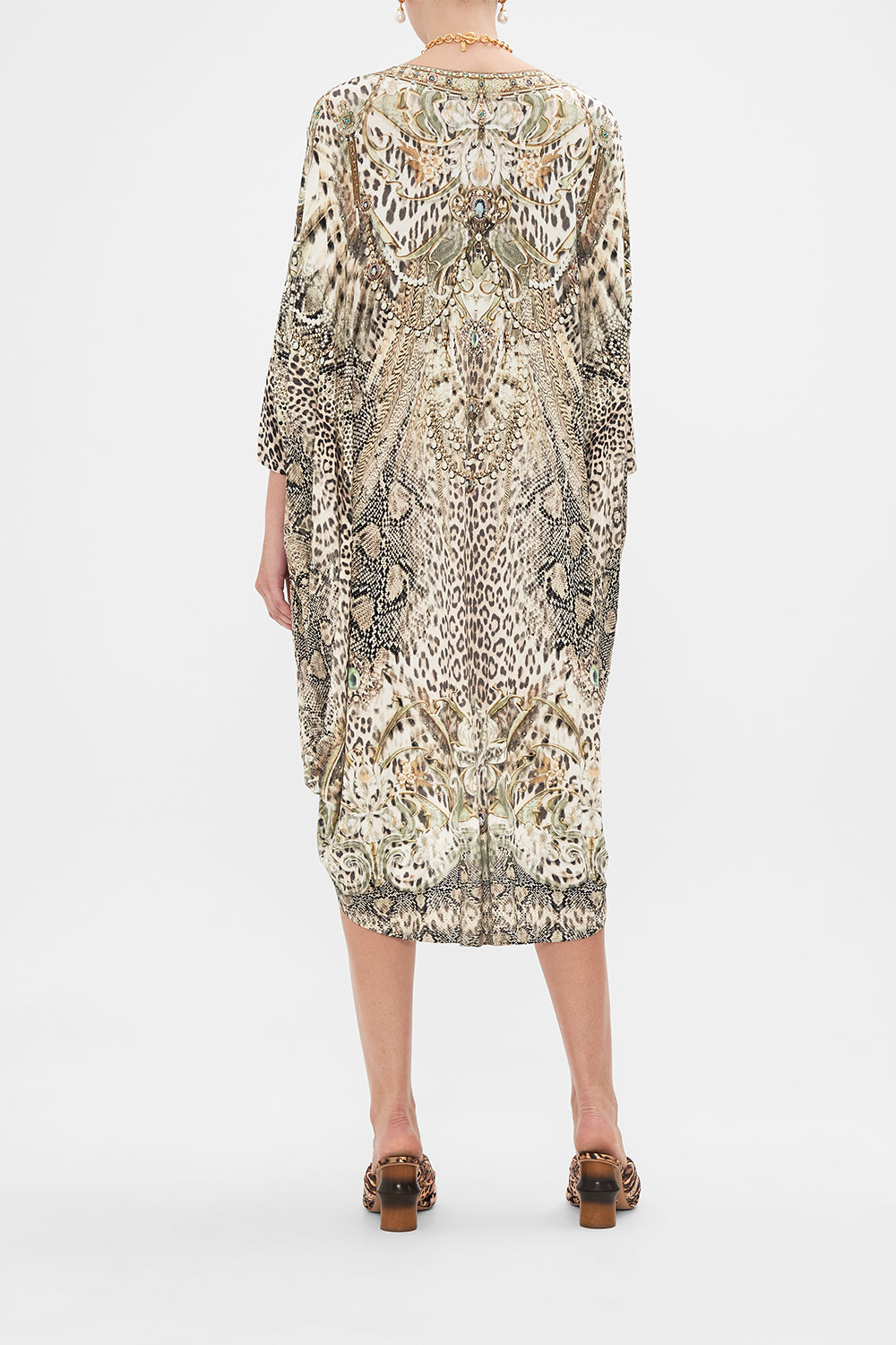 CAMILLA jersey dress in Looking Glass Houses print