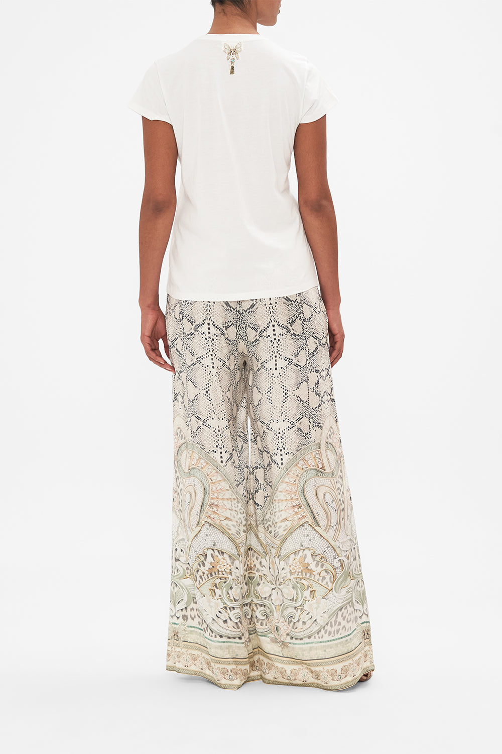 CAMILLA white graphic print t shirt Looking Glass Houses print