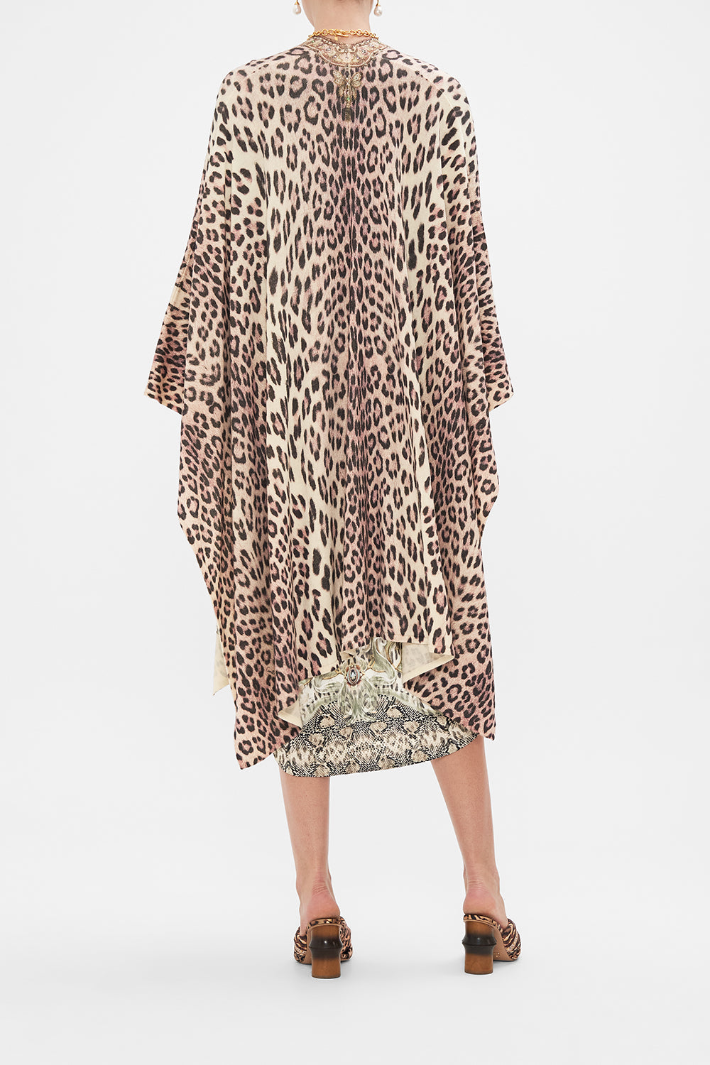 CAMILLA printed throw over in Looking Glass Houses print