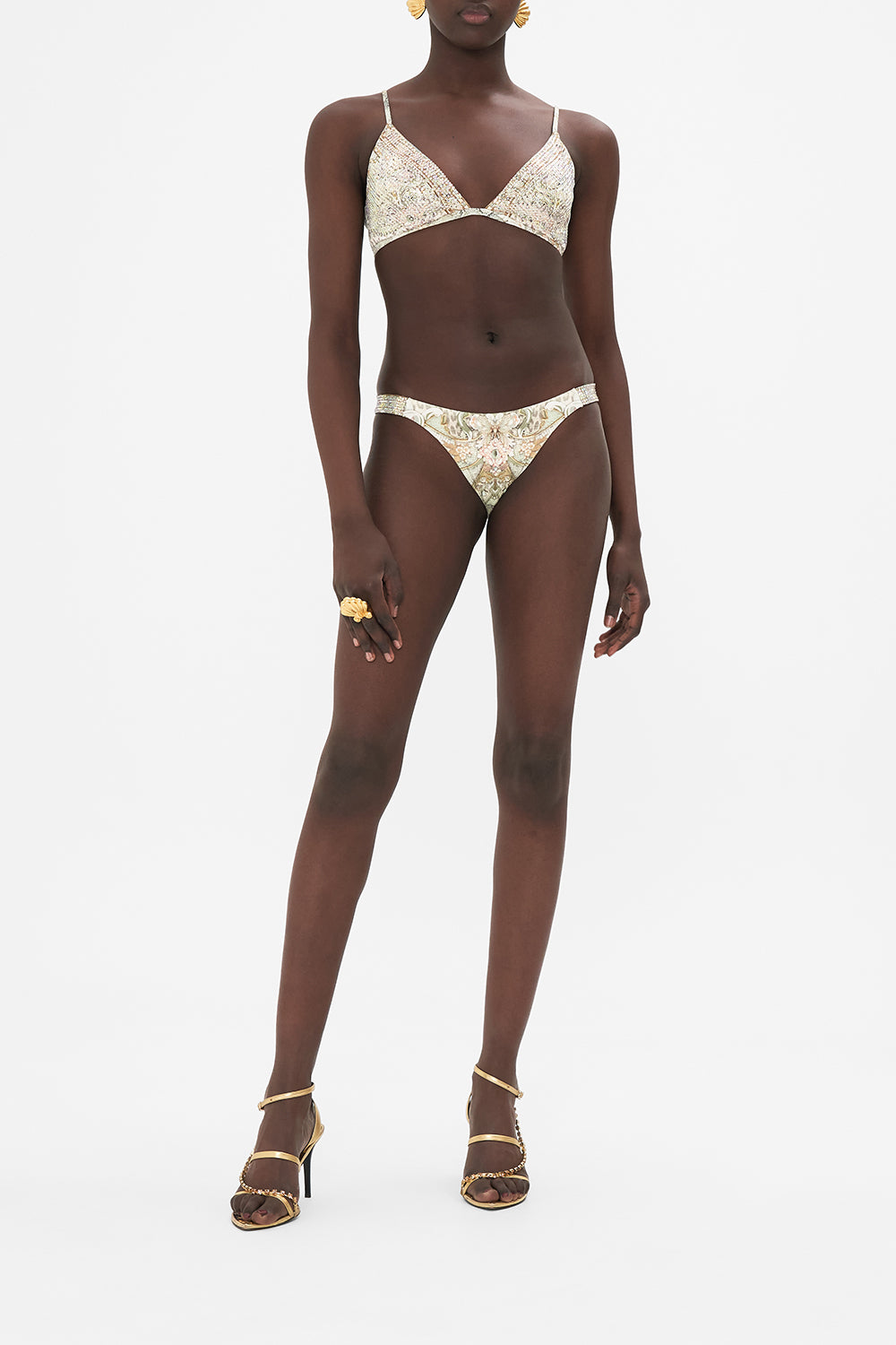 CAMILLA tri bra in Ivory Tower Tales print