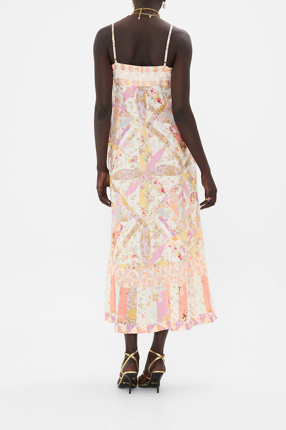 CAMILLA Blush Square Neck Sundress in Sew Yesterday