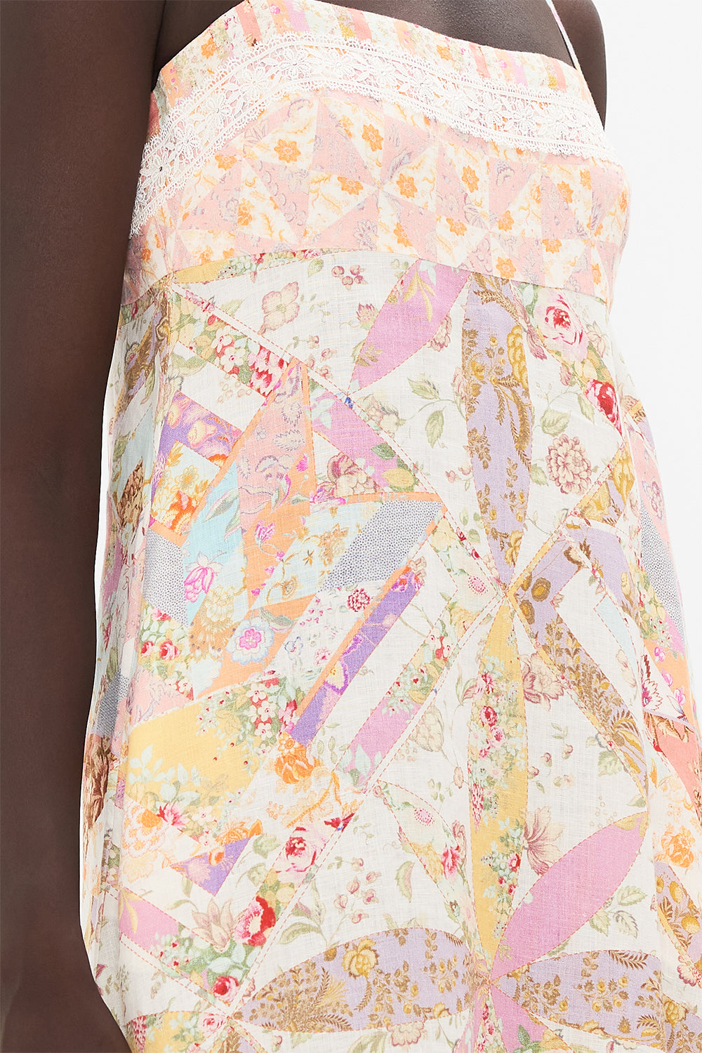 CAMILLA Blush Square Neck Sundress in Sew Yesterday