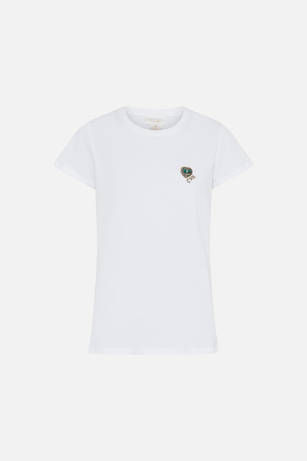 CAMILLA slim fit graphic t shirt in plumes and Parterres print