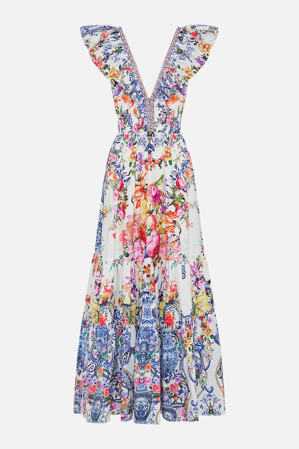 CAMILLA silk dress in Dutch is Life print