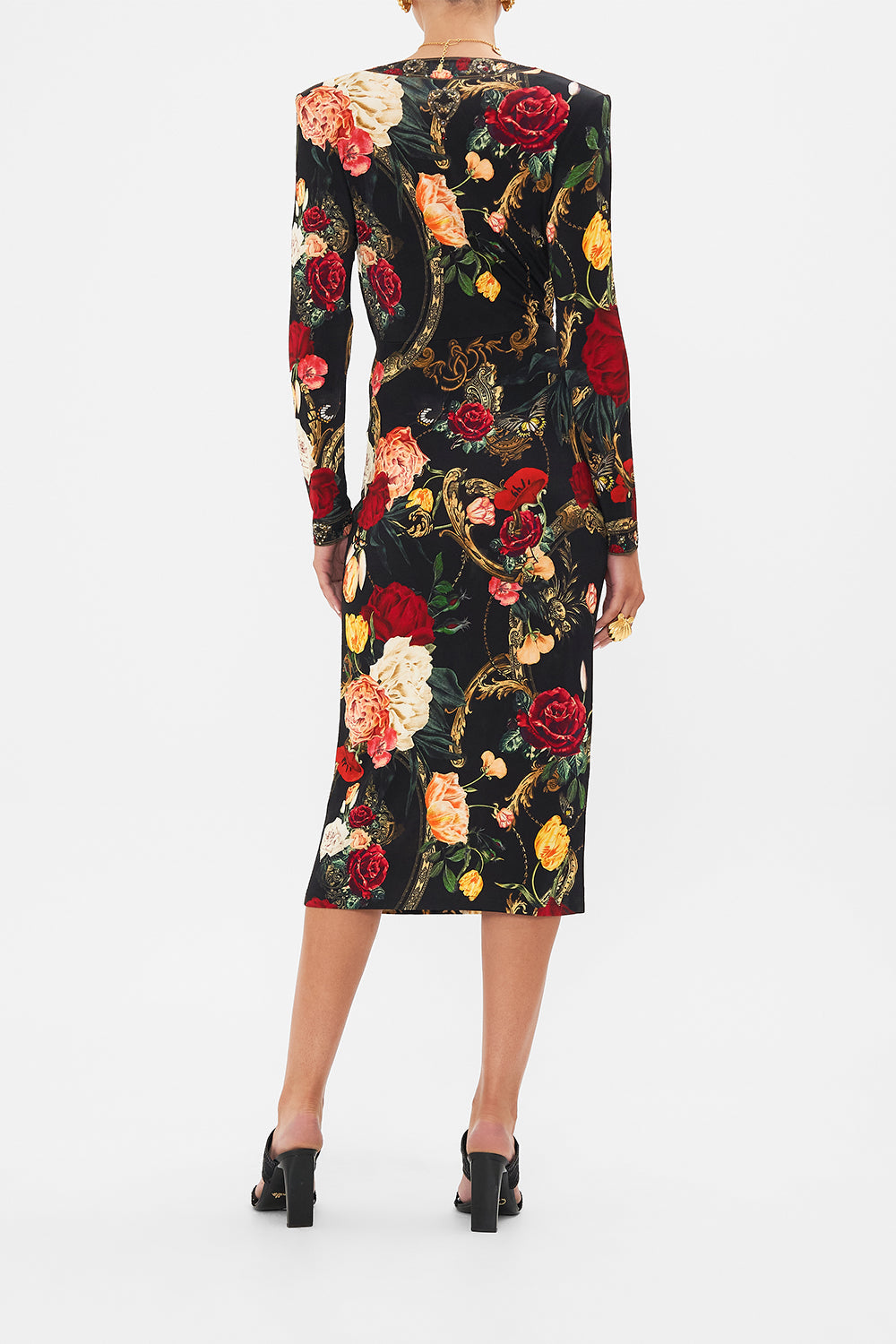 h1 back b1 V-NECK MIDI CROSS FRONT DRESS MAGIC IN THE MANUSCRIPTS hello fitted long kids-waistcoats