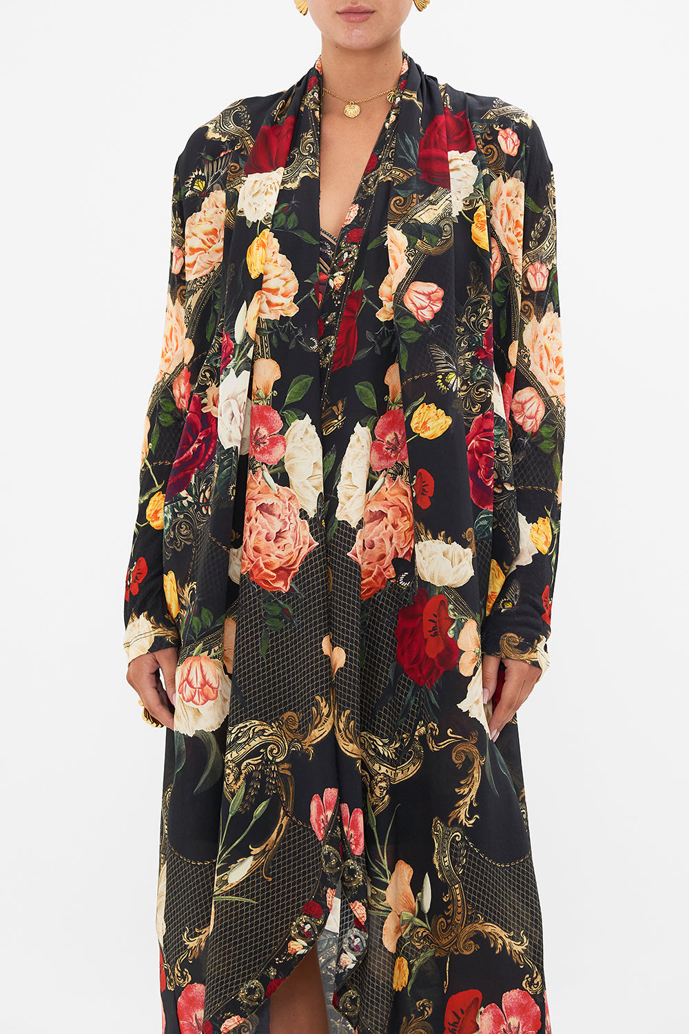 CAMILLA Black Long Casual Jacket with Pockets in Magic in the Manuscripts