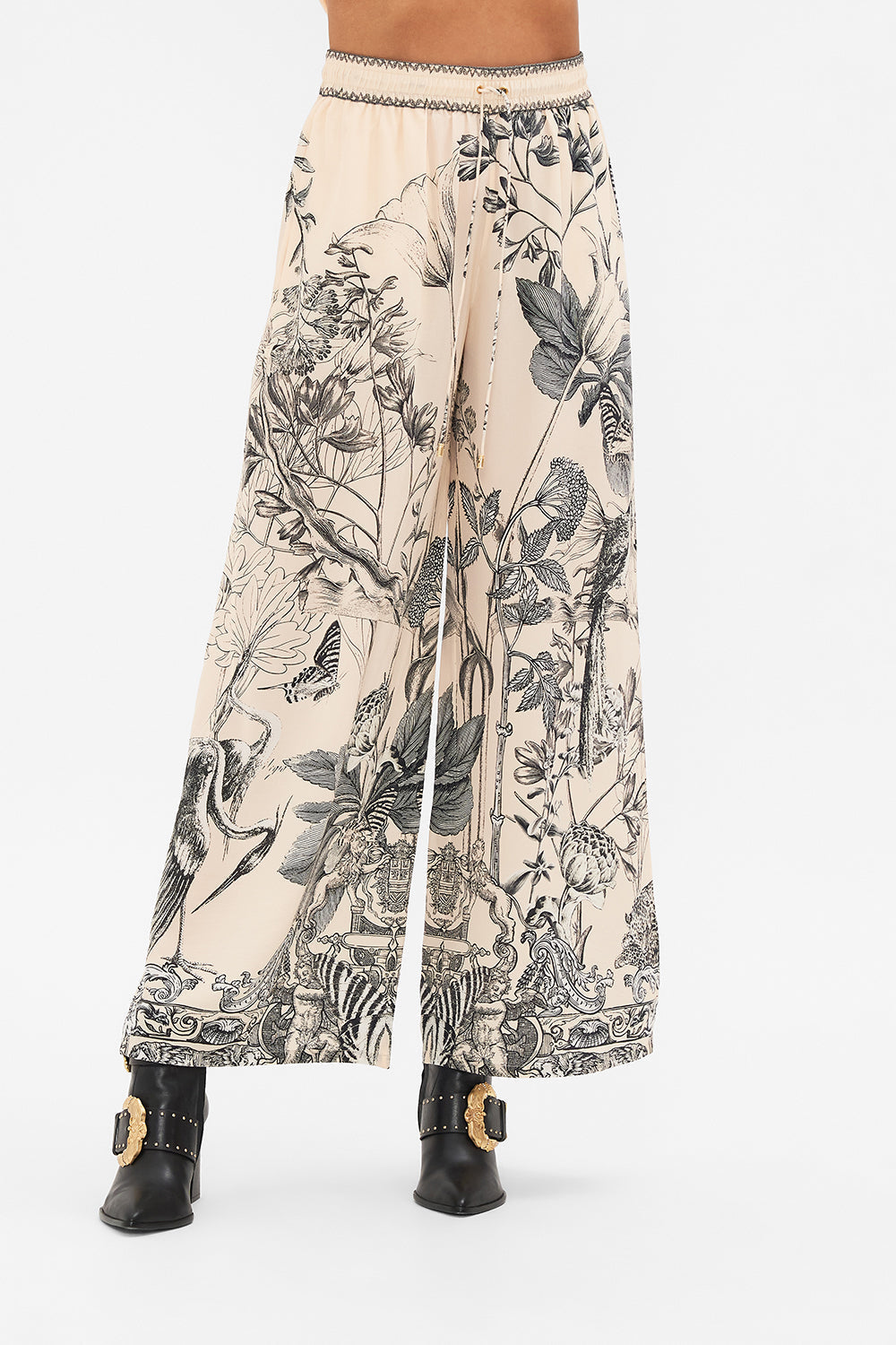 CAMILLA Black Straight Leg Pant in Etched into Eternity