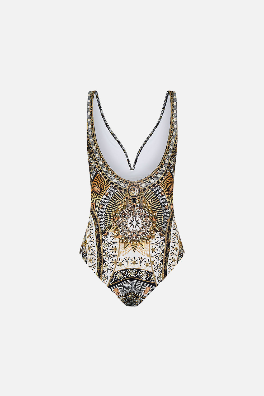 CAMILLA V Wire One Piece in Temples Of Dendara Print.