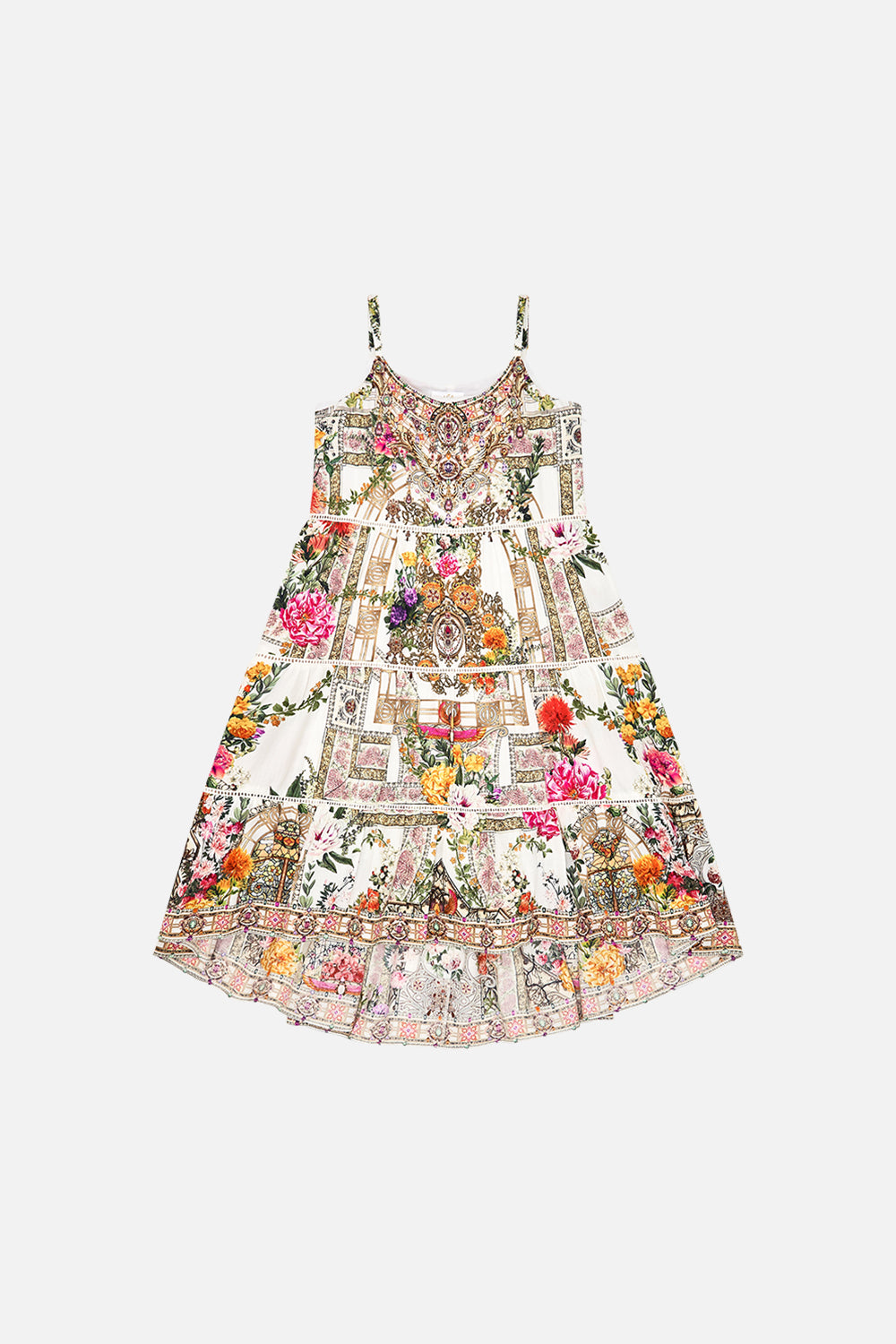 Milla By CAMILLA Kids High Low Hem Dress 4-10 in Egyptian Rose print.