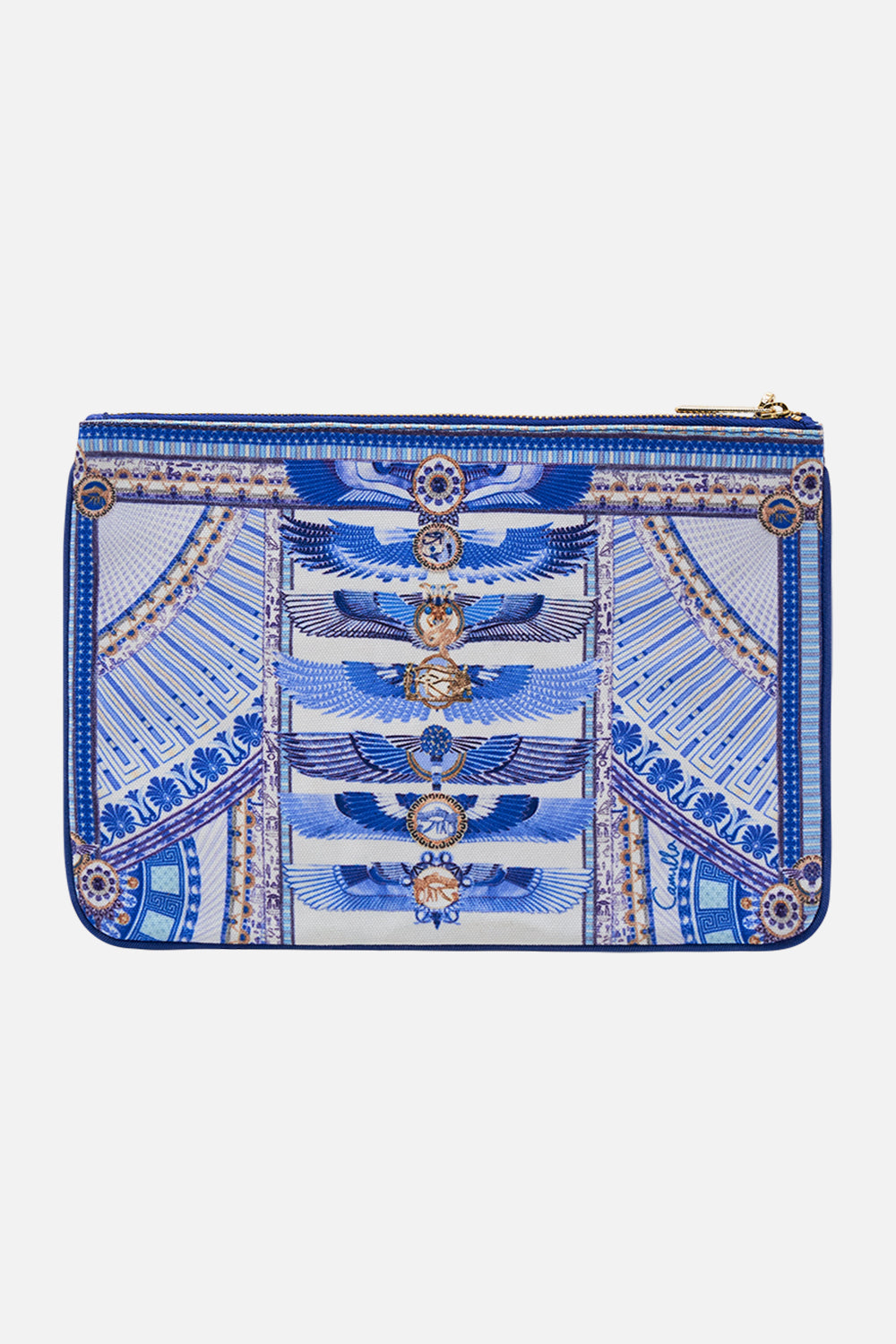 CAMILLA Small Canvas Clutch in Dancing with Daylight Print