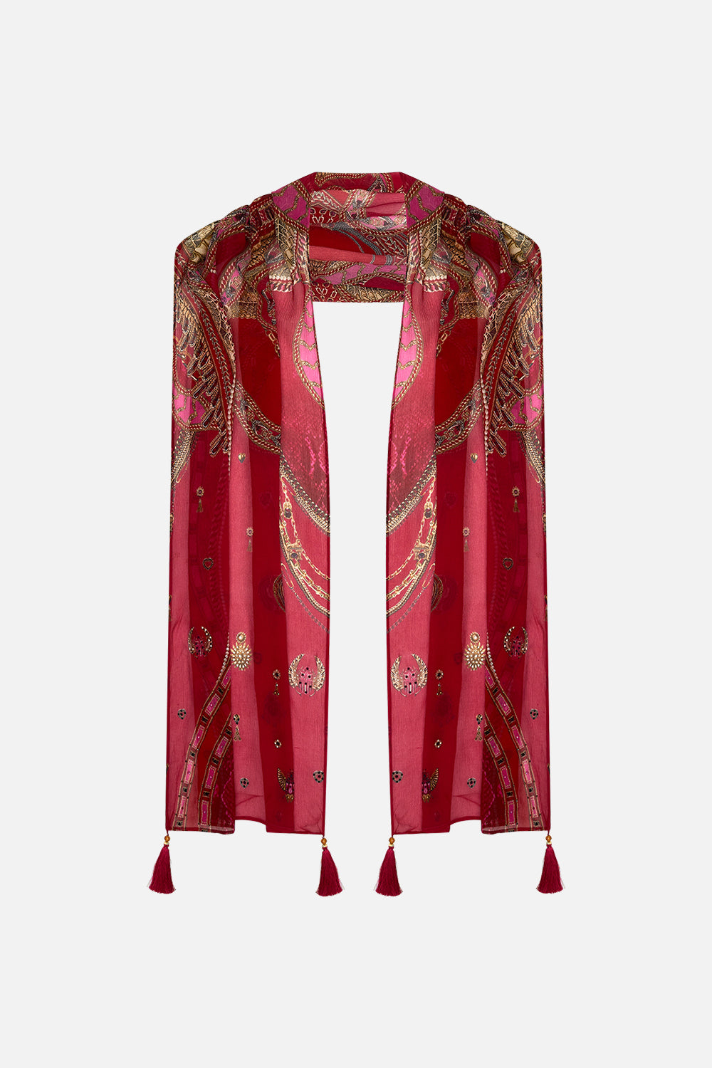 CAMILLA Long Scarf in Kissed By A Cobra print