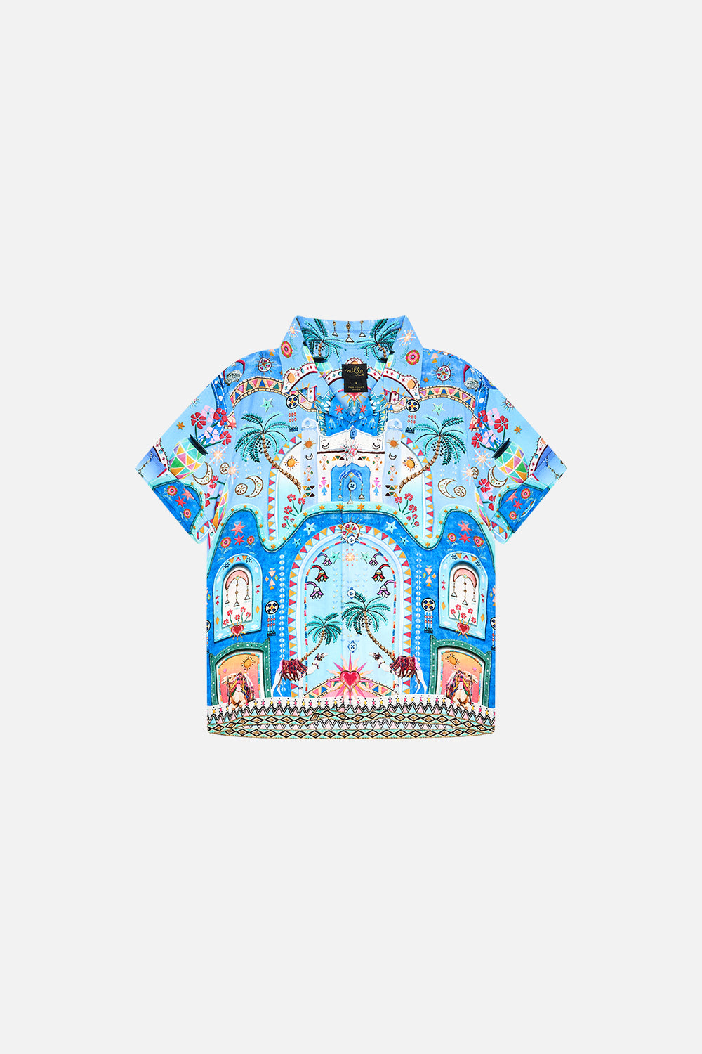 CAMILLA Boys Short Sleeve Shirt 4-10 in A Painted Village print