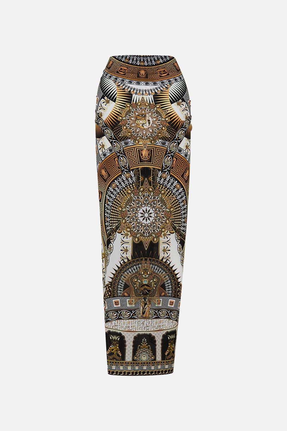 CAMILLA Long Sarong with Clip in Temples of Dendara Print