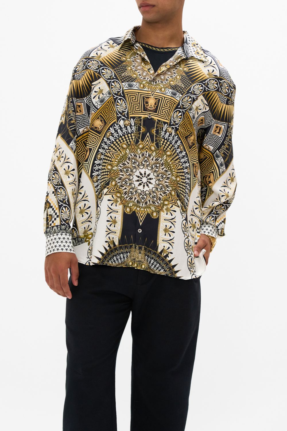 CAMILLA Oversized Shirt in Temples Of Dendara Print.