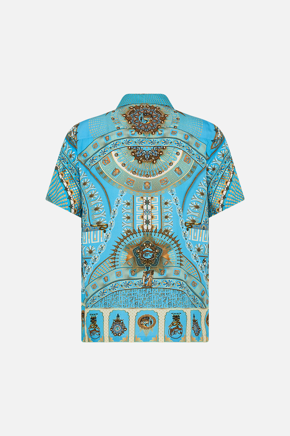 Hotell Franks By CAMILLA Short Sleeve Camp Collared Shirt in Temple Of Light Print.