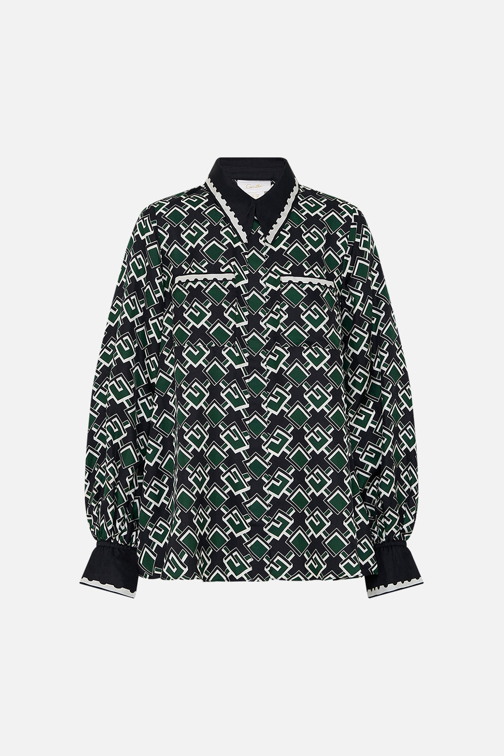 CURVED COLLAR BLOUSE WITH POCKETS MY PORTO PEN PAL