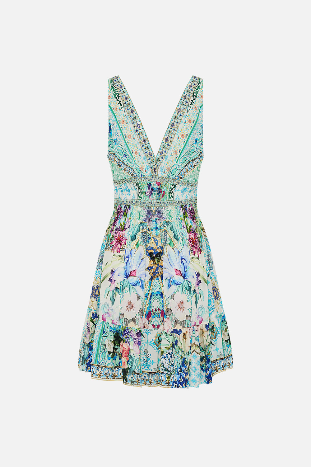 SHIRRED WAIST DETAIL MINI DRESS SUNRISE IN SINTRA