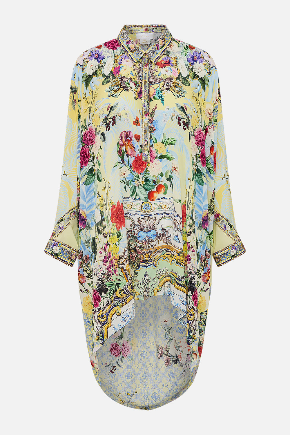 BUTTON UP TOP WITH DRAPED BACK FLOR FANTÁSTICA