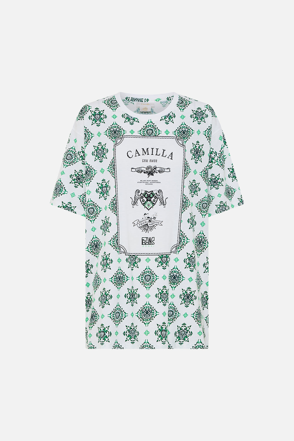 OVERSIZED BAND TEE - GREEN/ WHITE CORRIDOR OF CALM