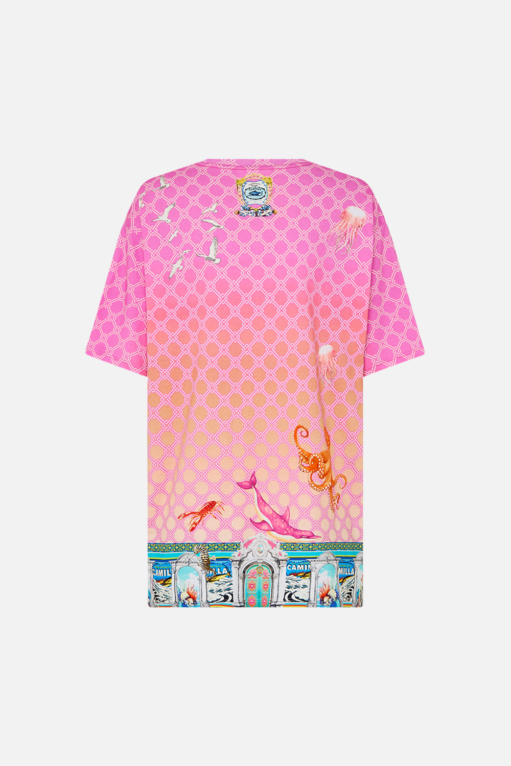 OVERSIZED BAND TEE - PINK/ MULTI SALTY SPLENDOUR
