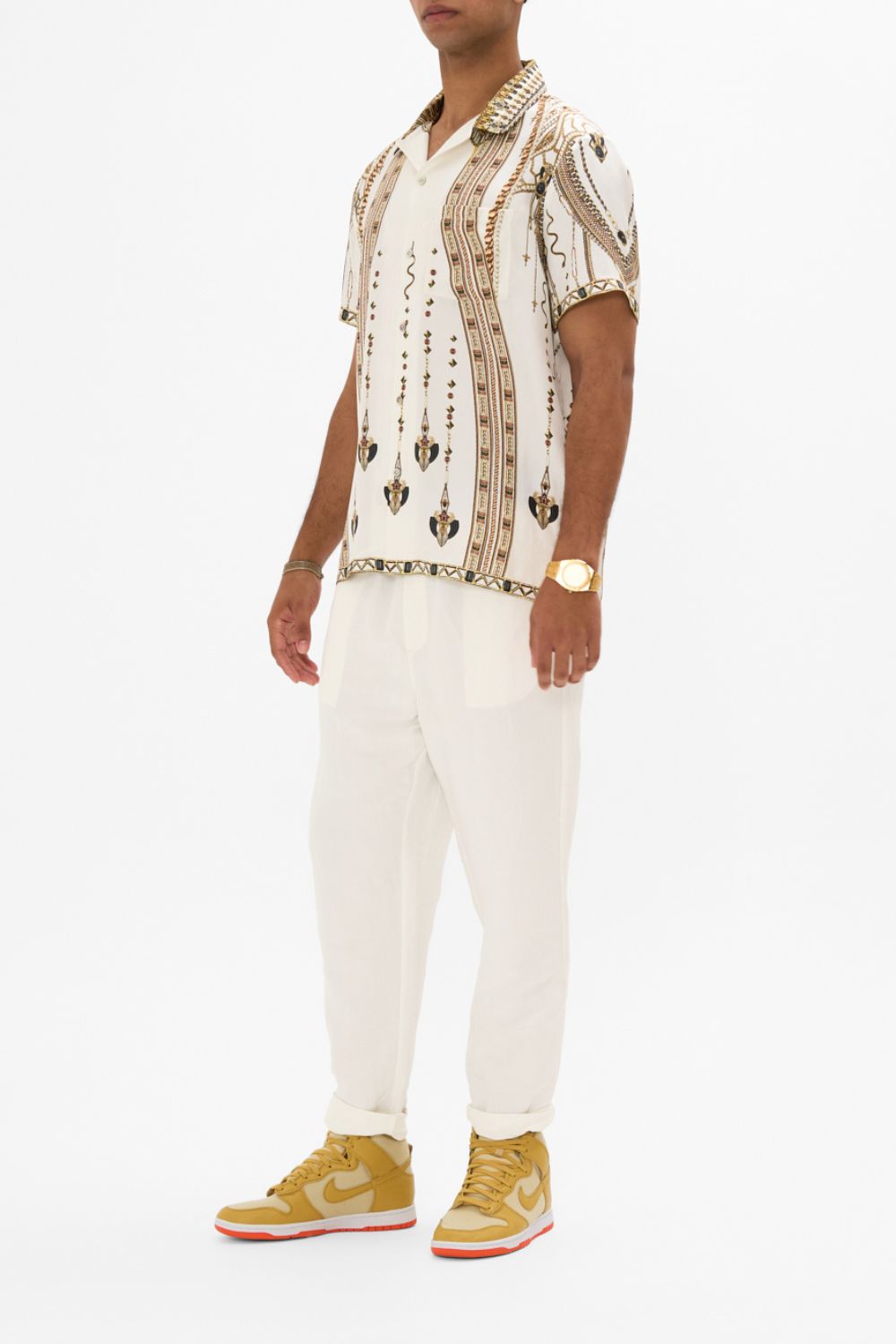 SHORT SLEEVE CAMP COLLARED SHIRT GODDESS ENERGY