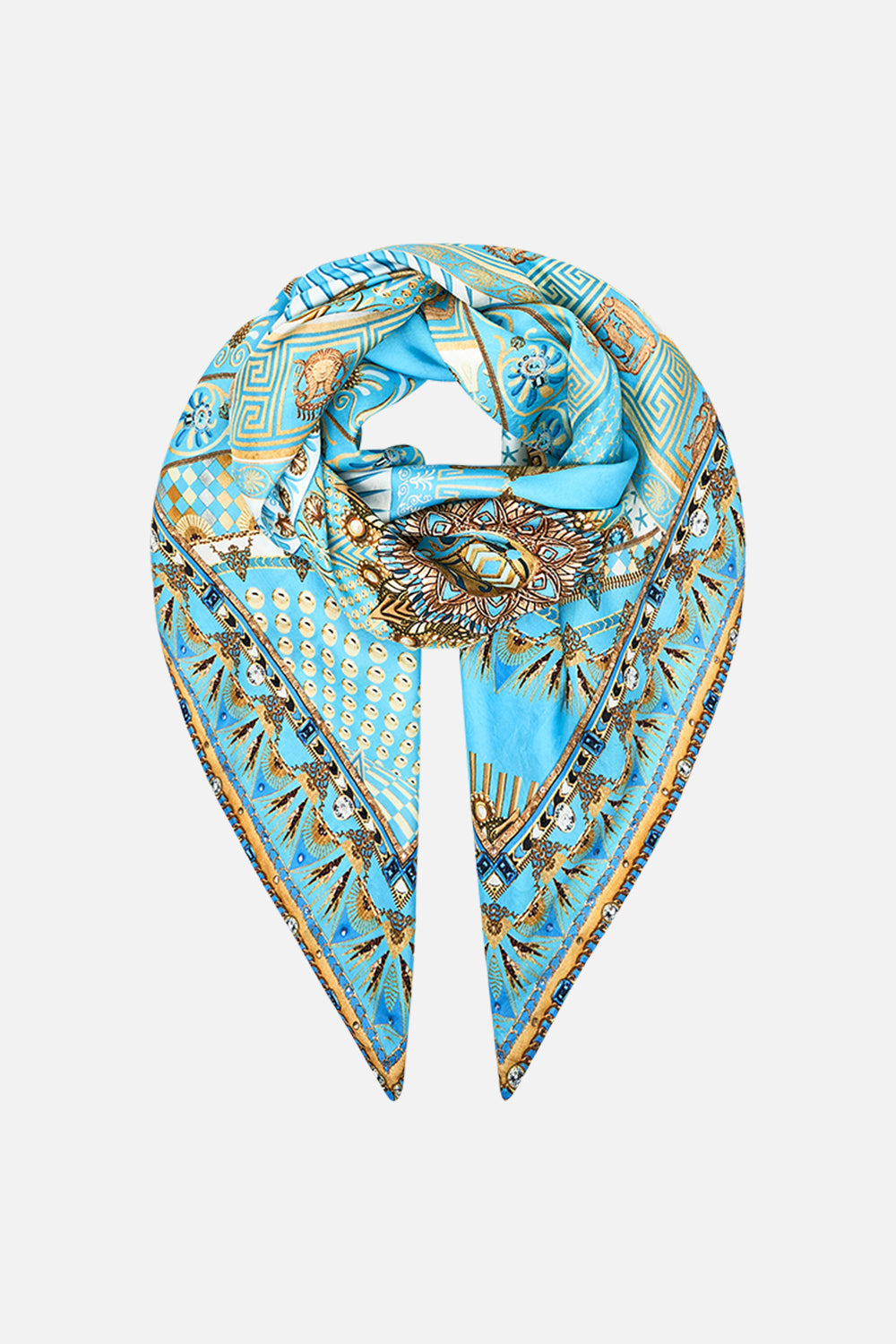 CAMILLA Large Square Scarf in Temple of Light Print