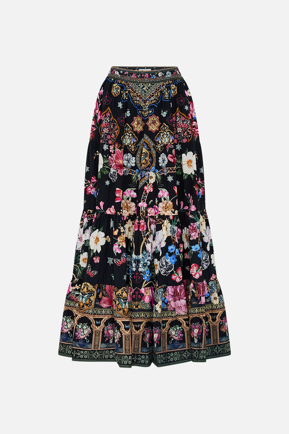 TIERED MAXI SKIRT MIDNIGHT IN MONSERRATE