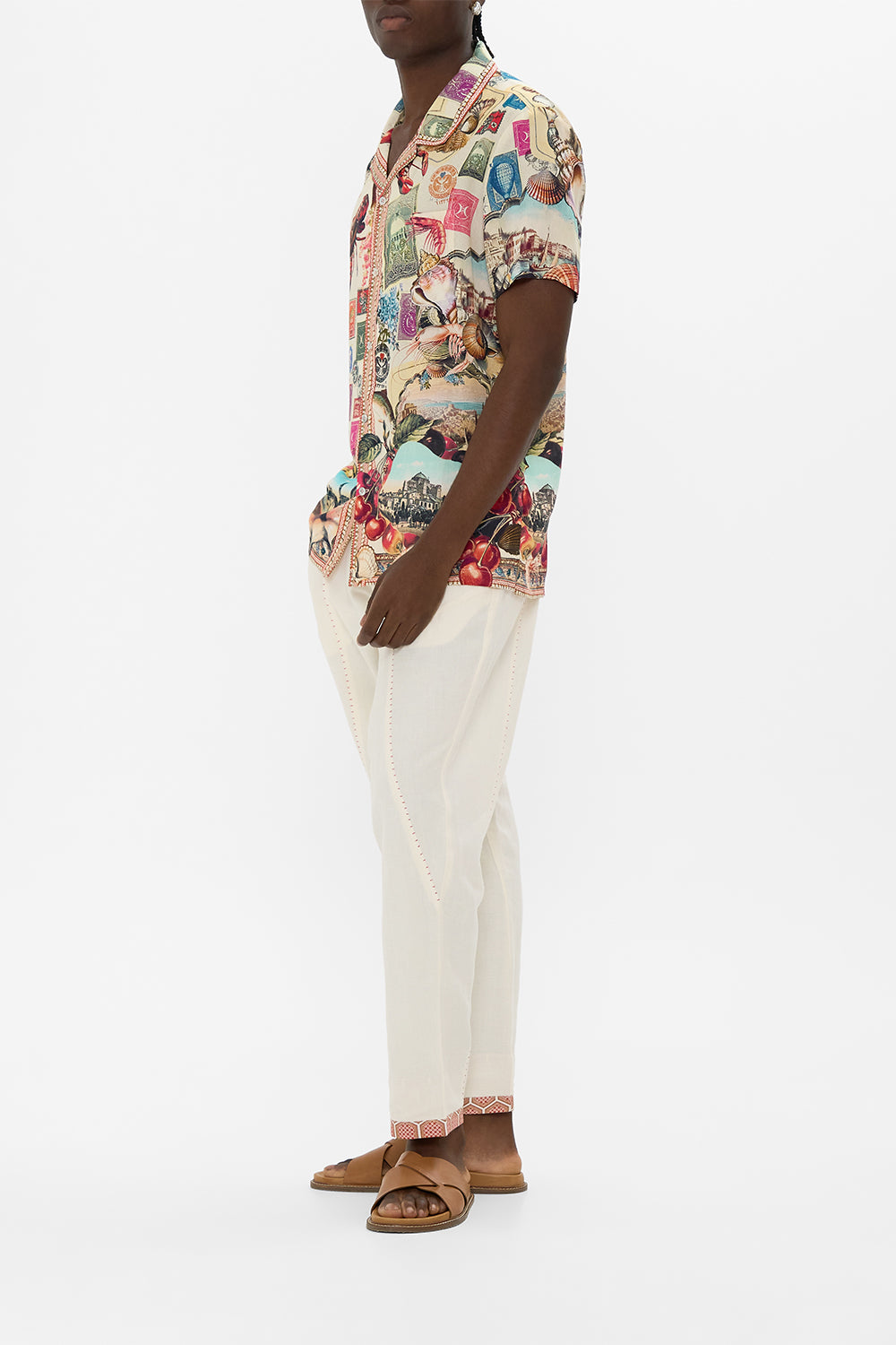 SHORT SLEEVE CAMP COLLARED SHIRT NOTES FROM THE ROAD