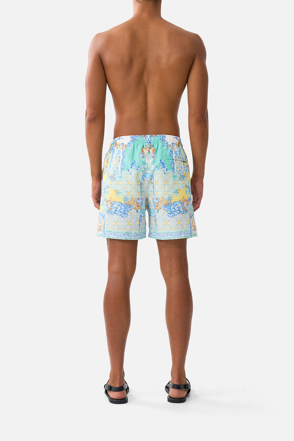 MID LENGTH BOARDSHORT WITH ELASTIC WAIST DIAL UP THE TILES
