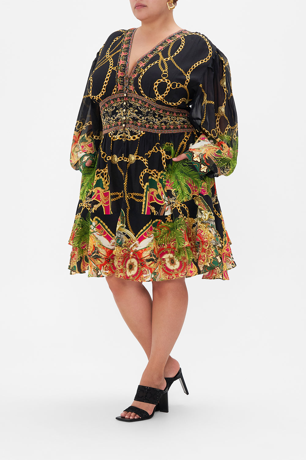 BUTTON FRONT FRILL DRESS JEALOUSY AND JEWELS