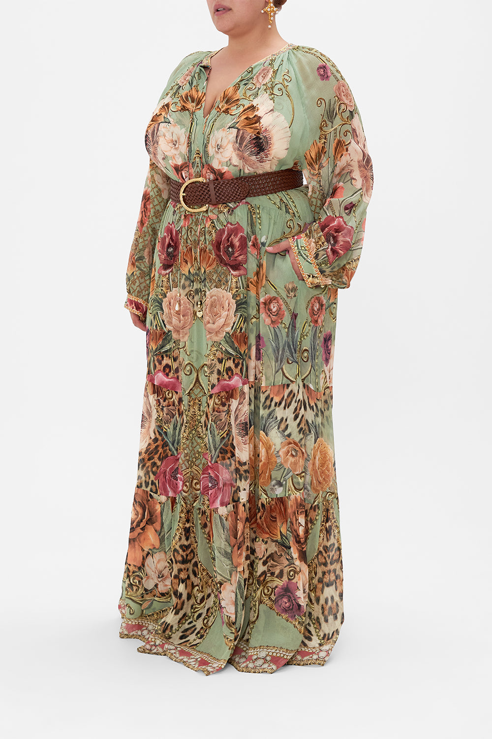 LONG GATHERED PANEL DRESS GROW AND GLOW