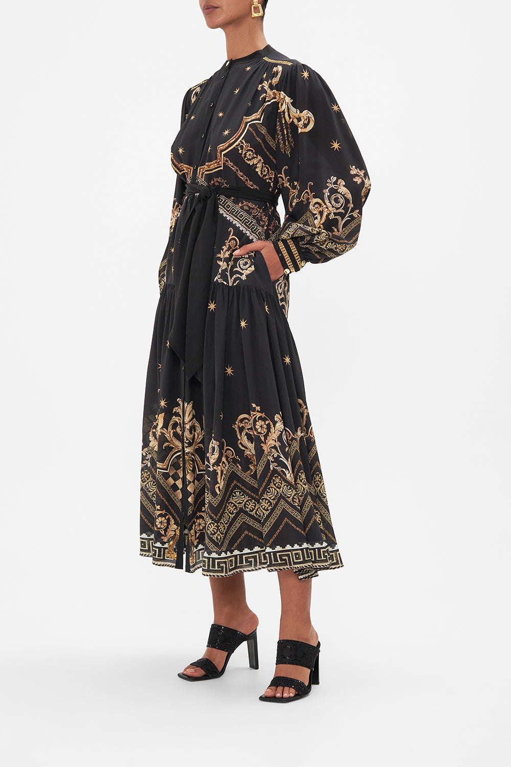 BUTTON THROUGH DRESS WITH YOKE DUOMO DYNASTY