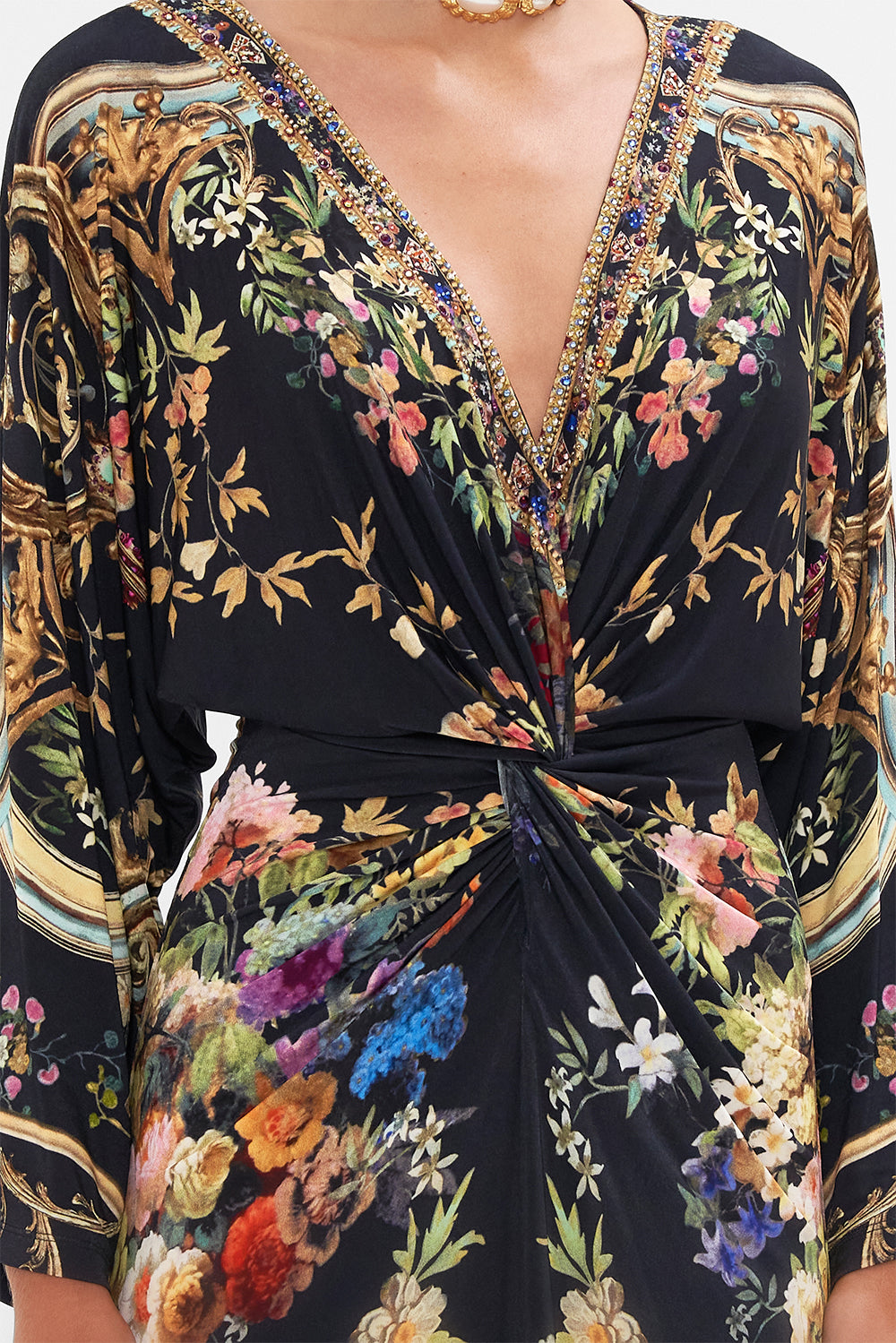 LONG SPLIT FRONT TWIST DRESS PLAY YOUR CARDS RIGHT