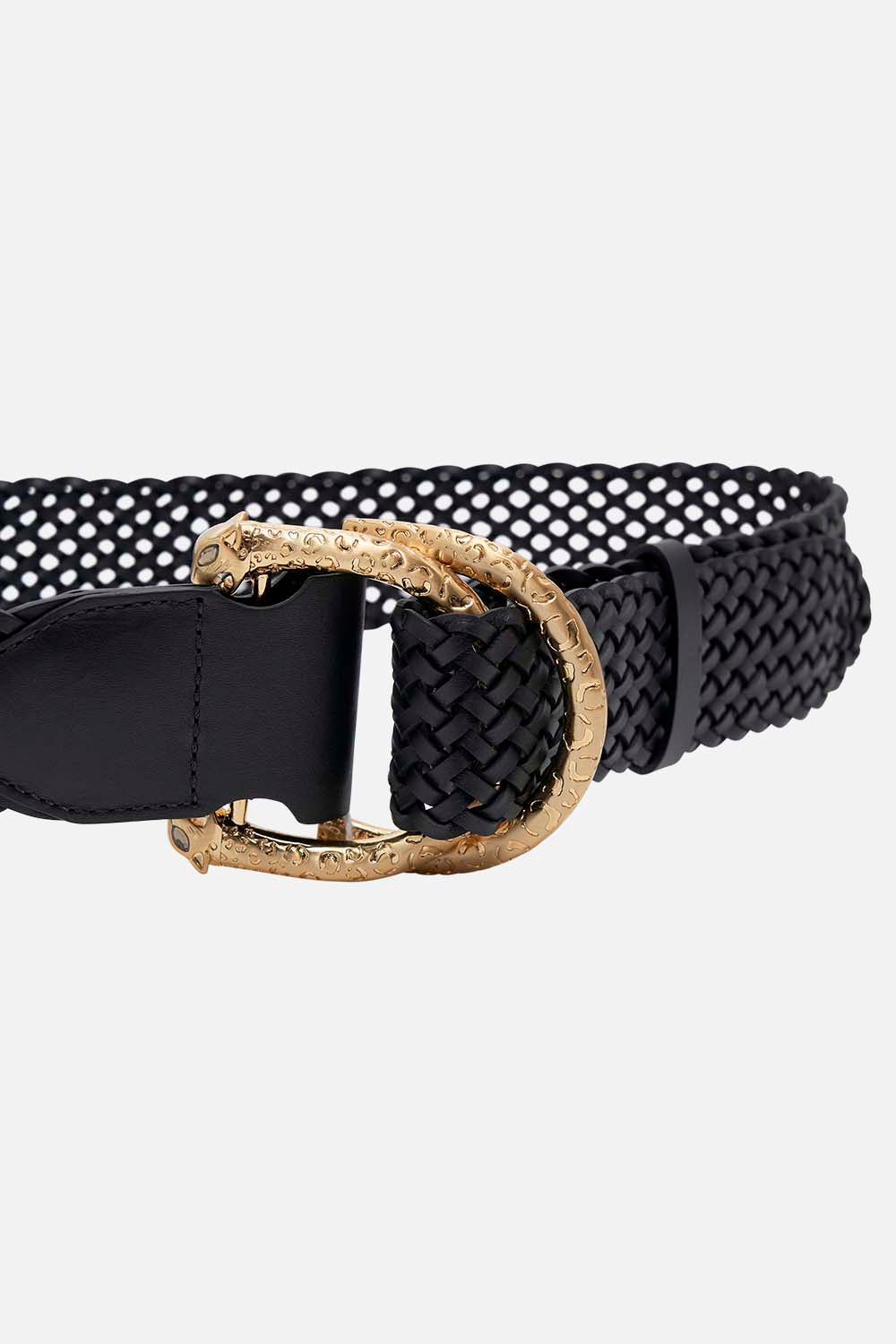 DOUBLE D-RING BELT SOLID BLACK