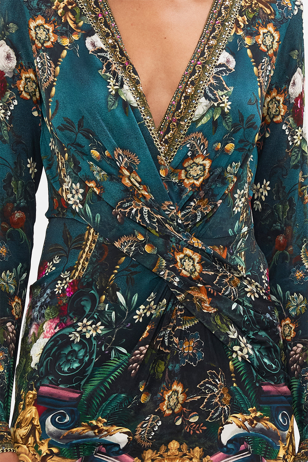 V-NECK CROSS FRONT DRESS VERDIS WORLD