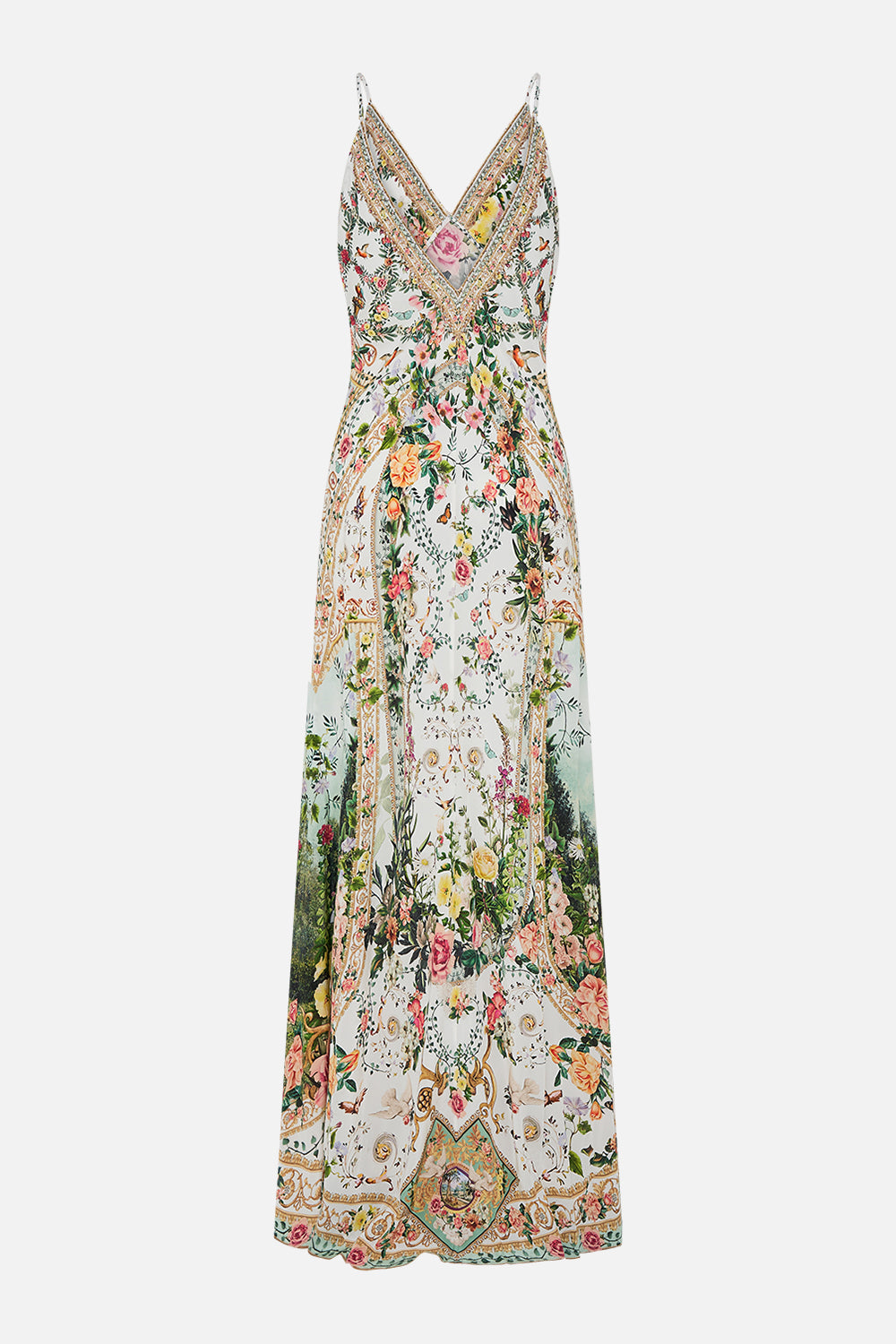 V NECK FULL LENGTH BIAS SLIP DRESS RENAISSANCE ROMANCE