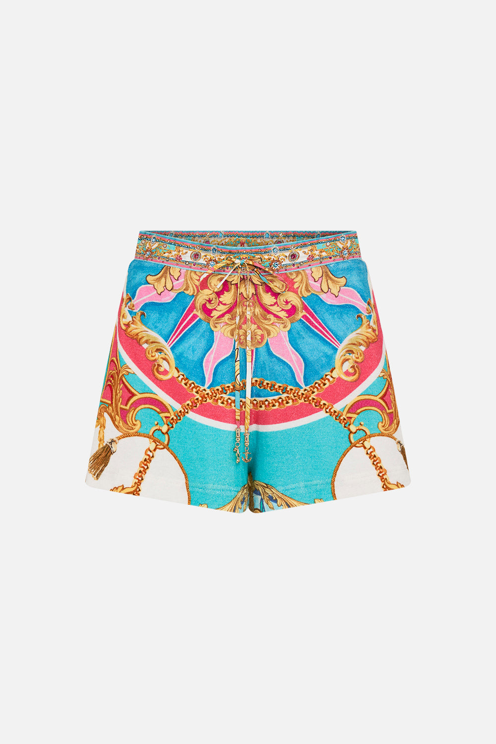 Product view of CAMILLA silk boxer short in Sail Away With Me print