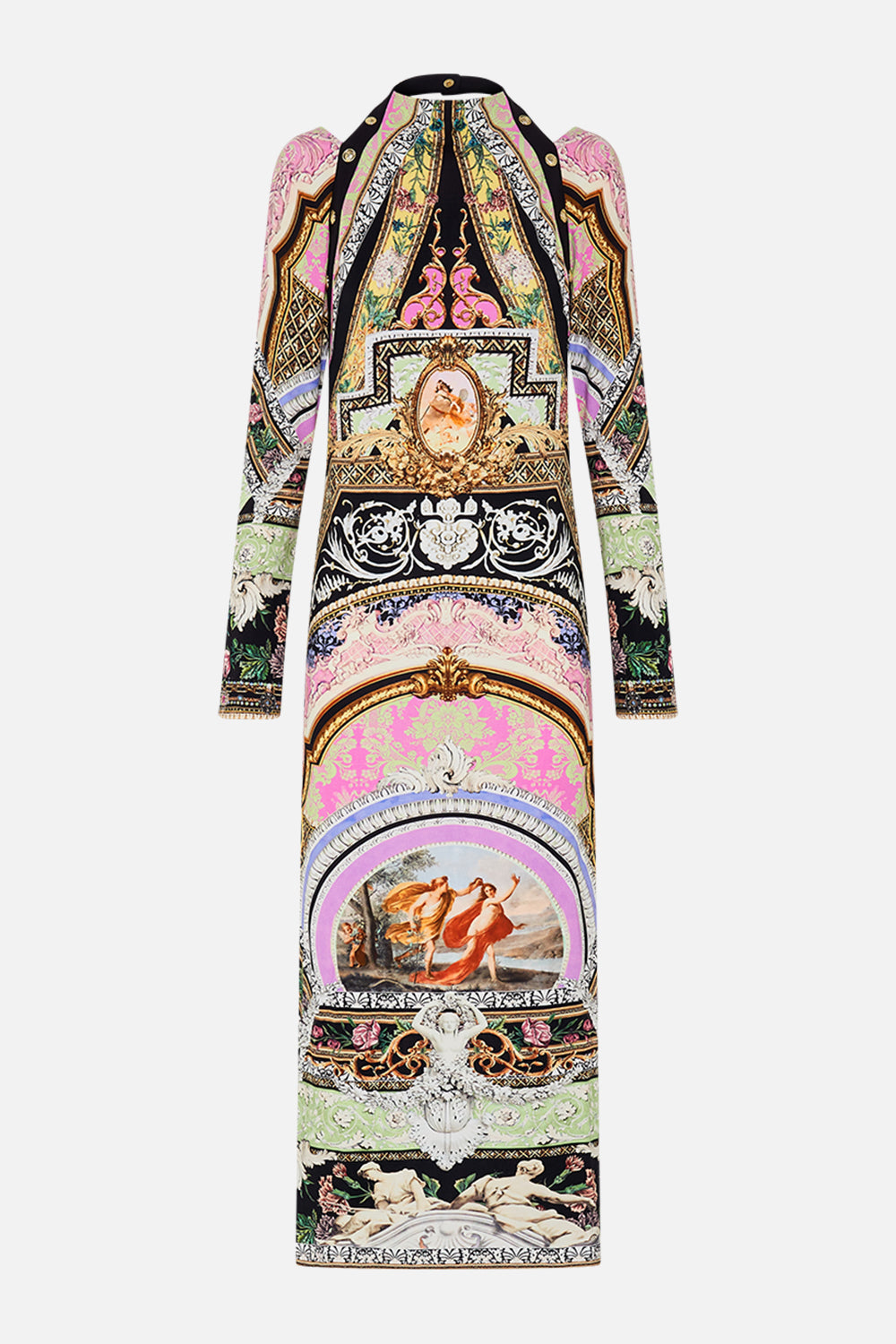 CAMILLA cut out jersey dress in Florence Field Day print