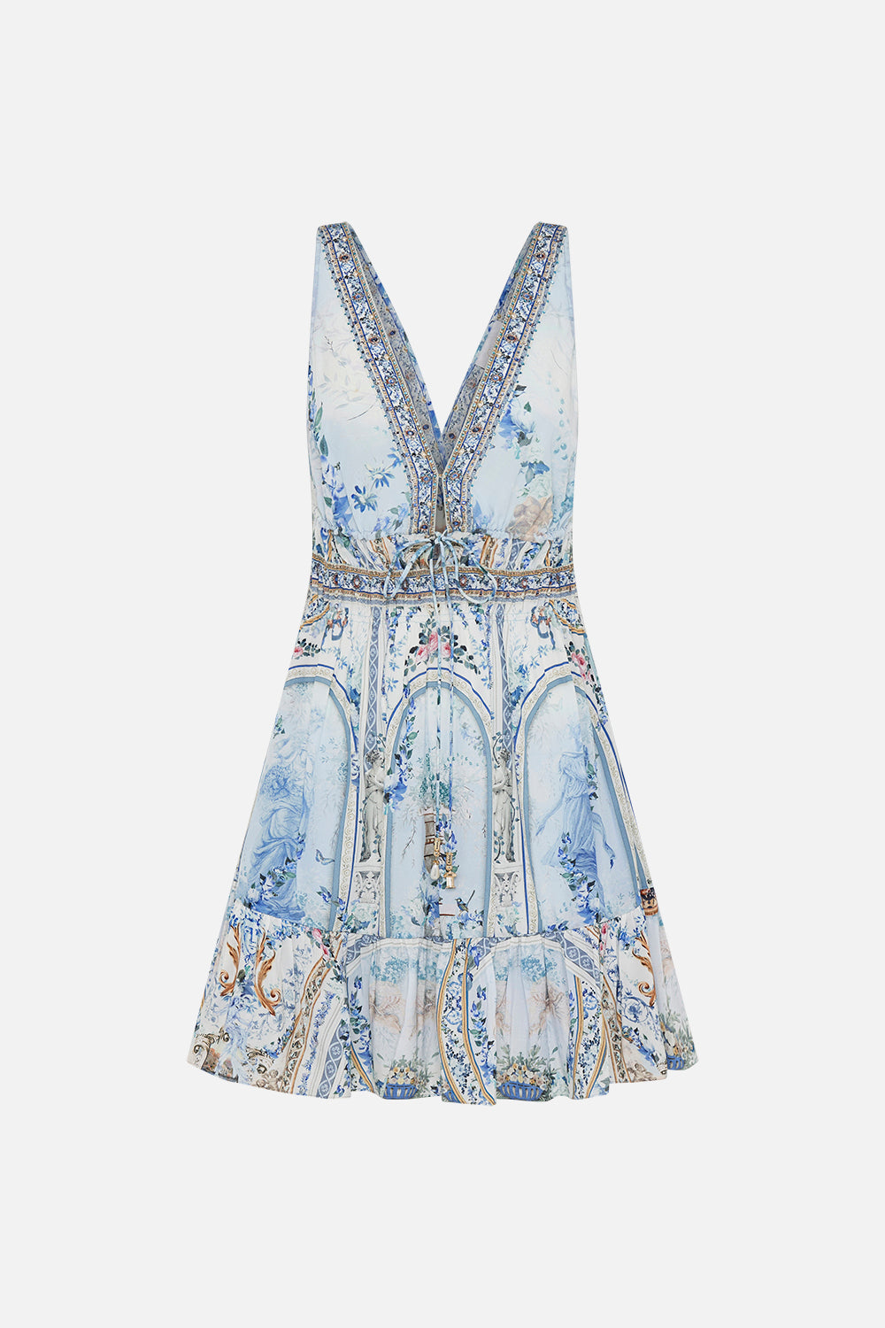 Product view of CAMILLA silk mini dress in Season of tHe Siren print