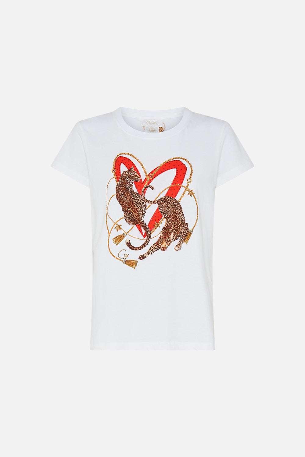 CAMILLA womenswhite t shirt in Saluti Summertime print