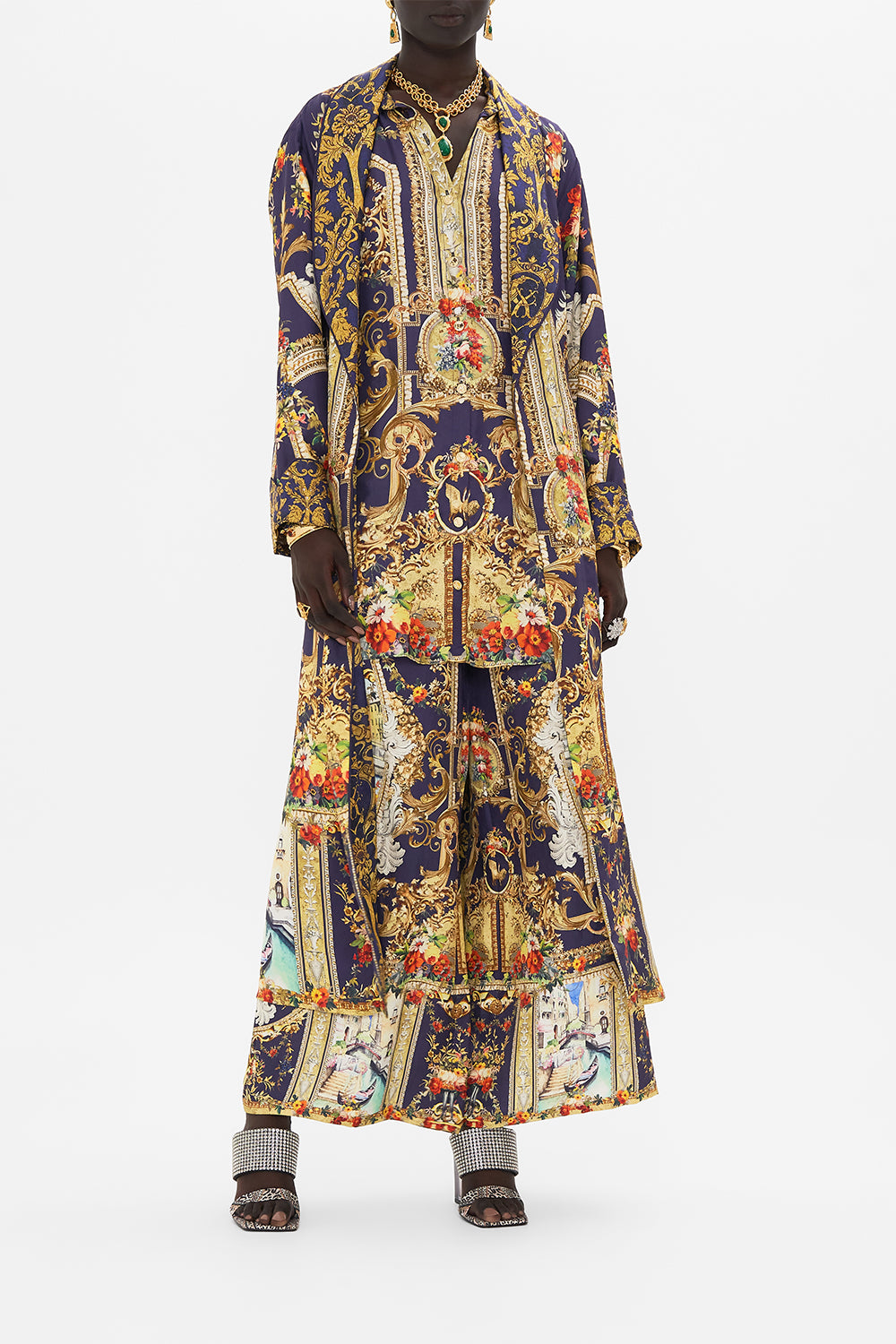 LONG ROBE WITH TIE VENICE VIGNETTE