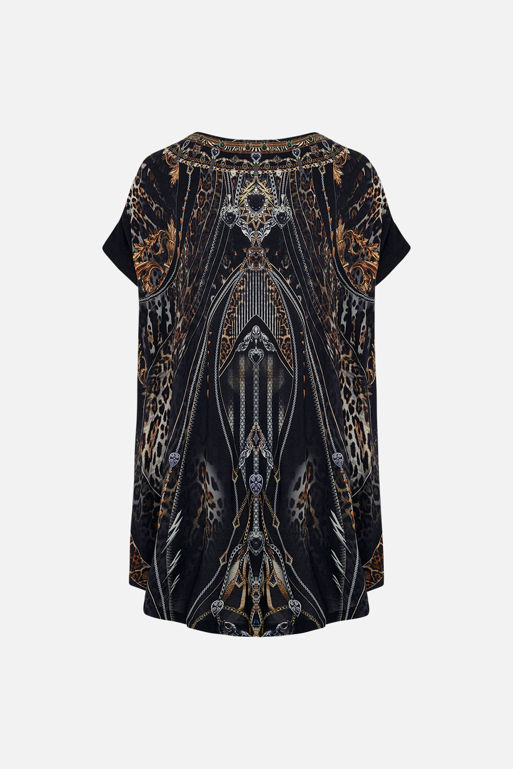 Back product view of CAMILLA loose fit tee in Chaos In The Cosmos animal print