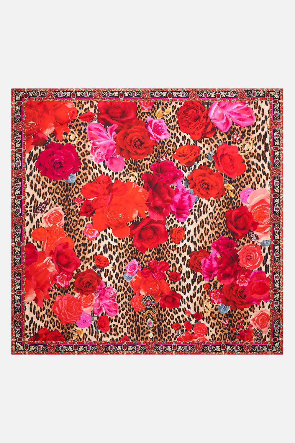 Product view of CAMILLA floral silk scarf in Heart Like A Wildflower print