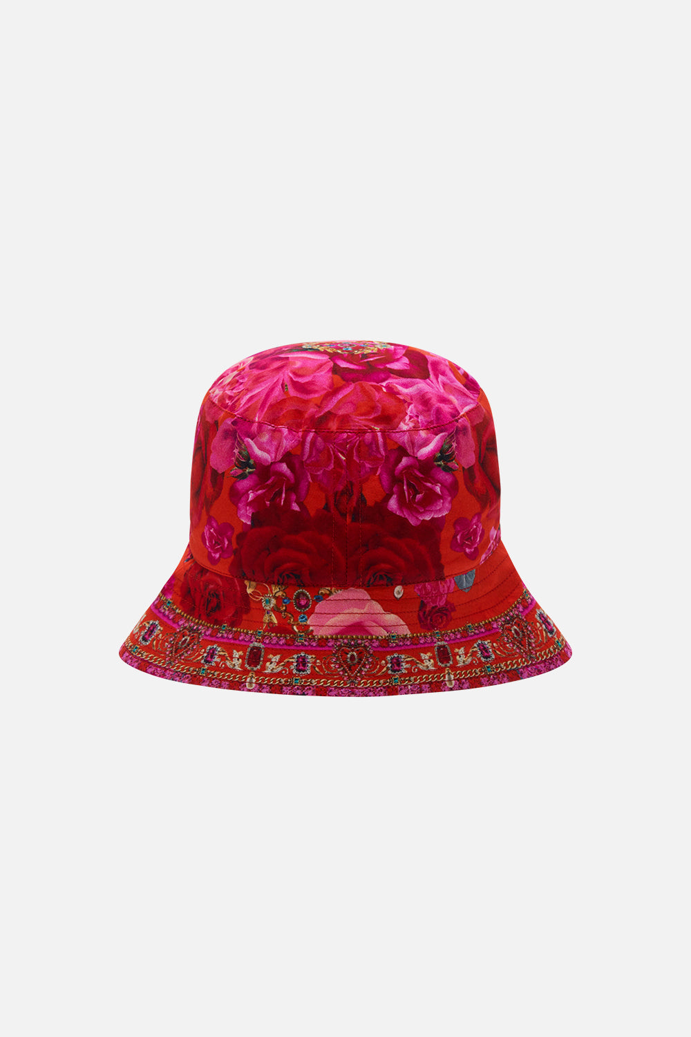 Product view is Milla By CAMILLA kids reversible bucket in An Italian Rosa print