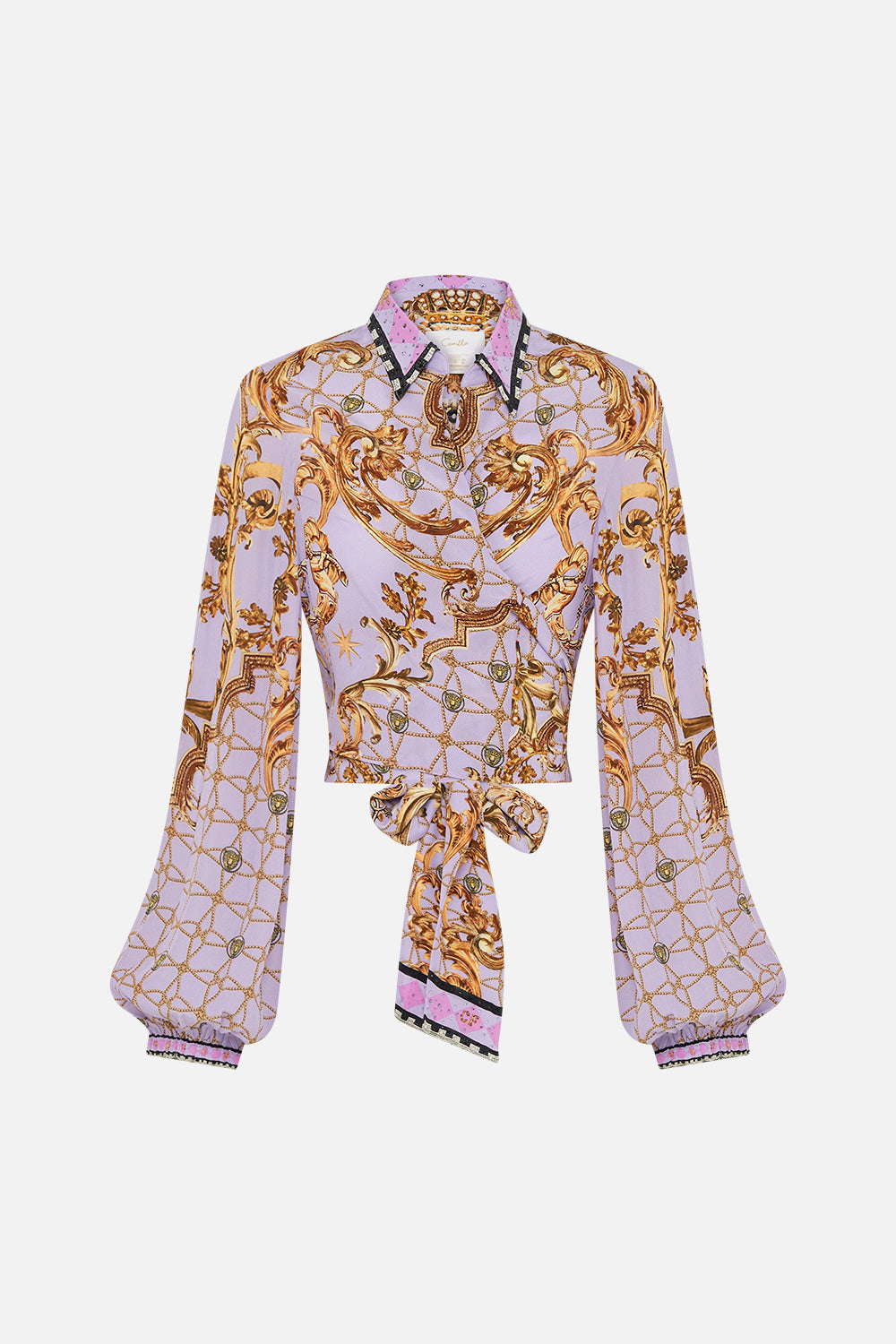 CROPPED WRAP SHIRT LAVENDER EVER AFTER