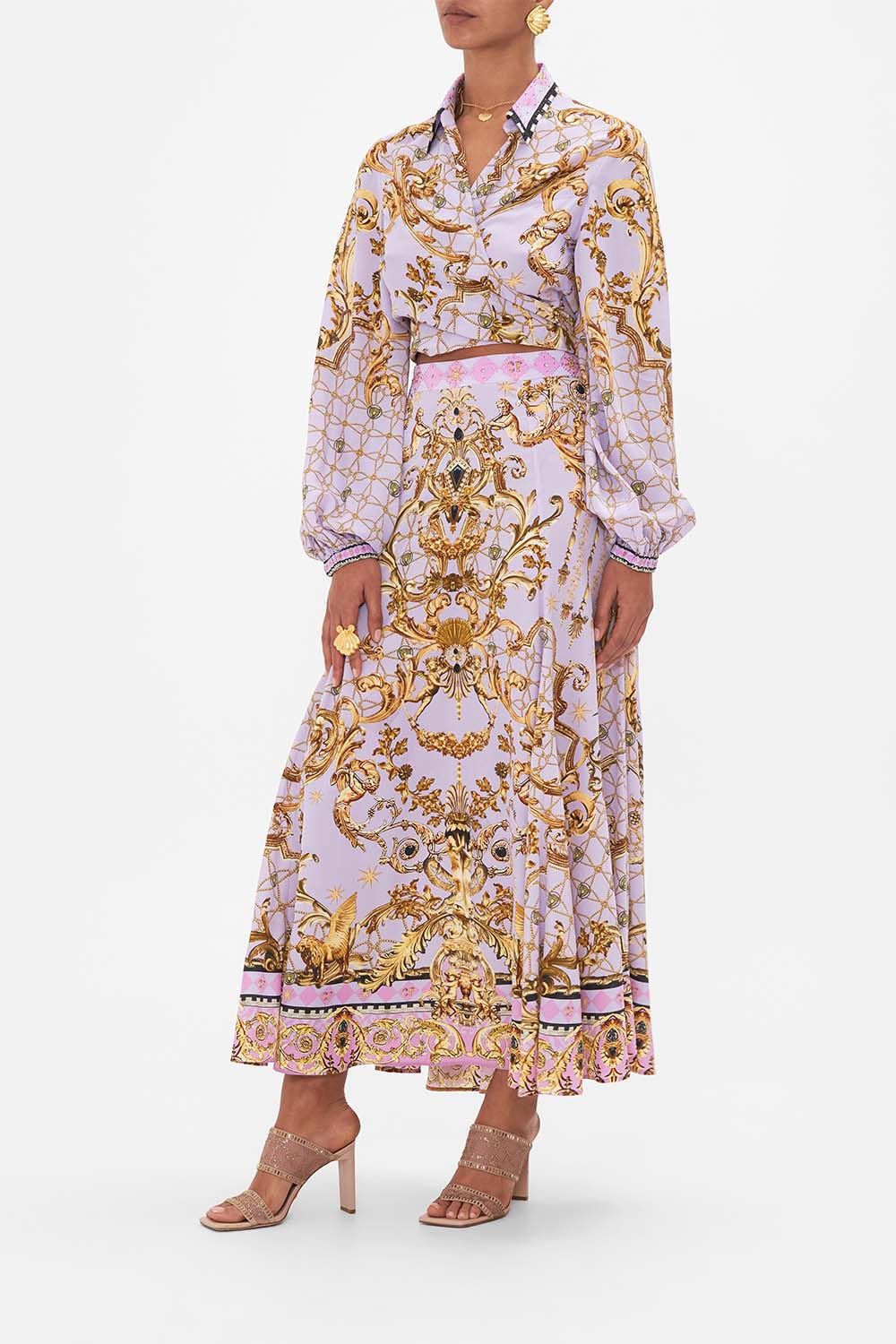 CROPPED WRAP SHIRT LAVENDER EVER AFTER