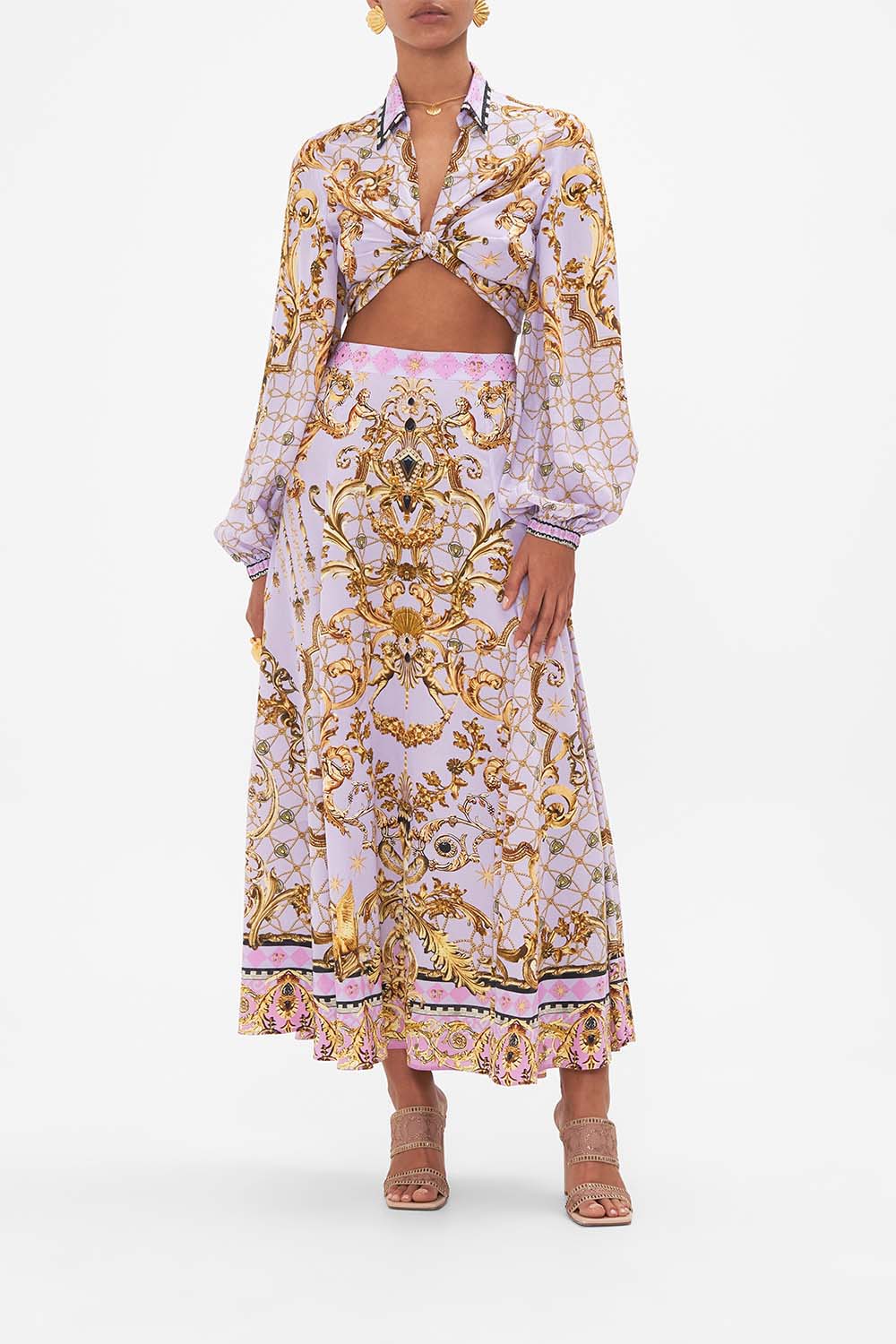 CROPPED WRAP SHIRT LAVENDER EVER AFTER