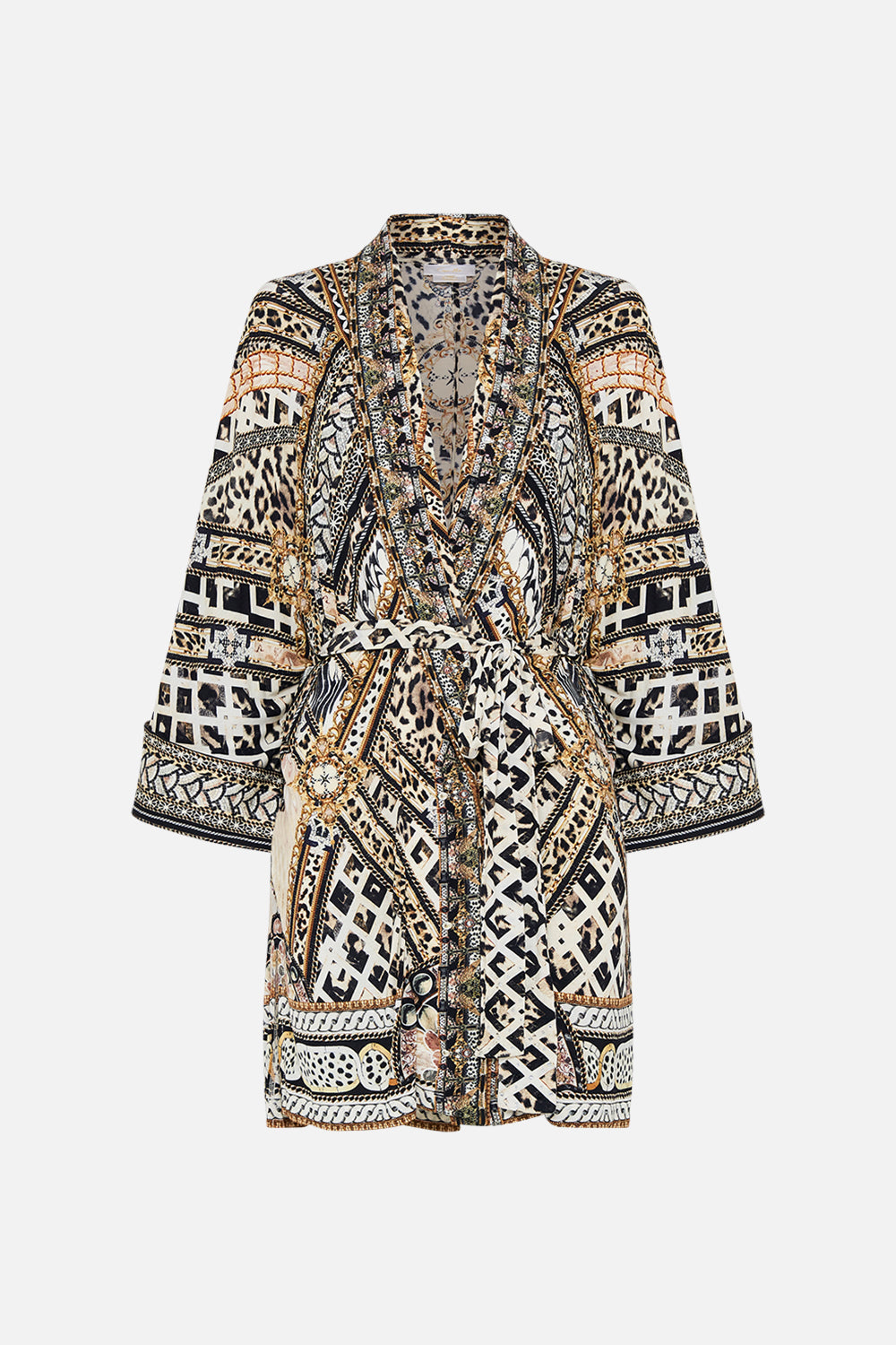 Product view of CAMILLA animal print robe in Mosaic Muse